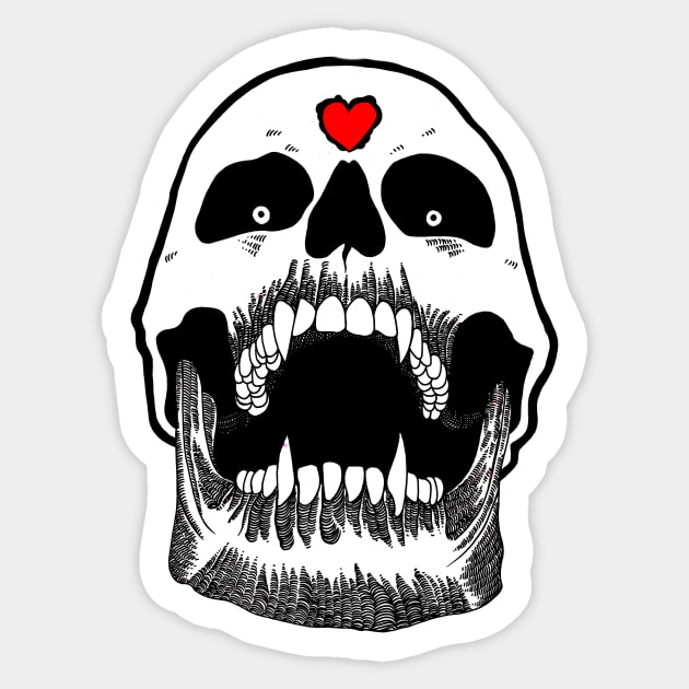 Vampiric Skull Sticker by FUN ART